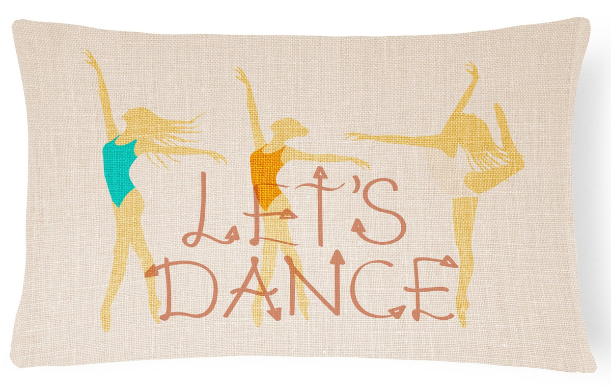 Let&#39;s Dance Linen Light Canvas Fabric Decorative Pillow BB5376PW1216 by Caroline&#39;s Treasures