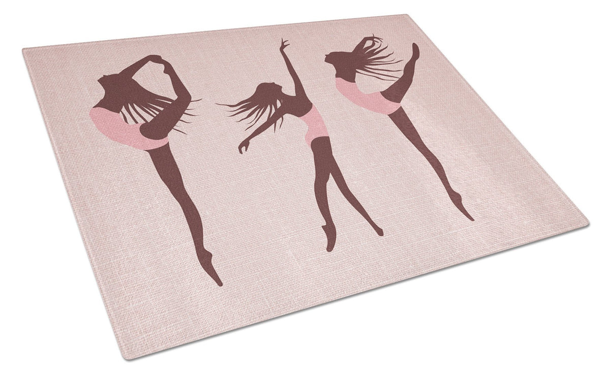 Dancers Linen Pink Glass Cutting Board Large BB5377LCB by Caroline&#39;s Treasures