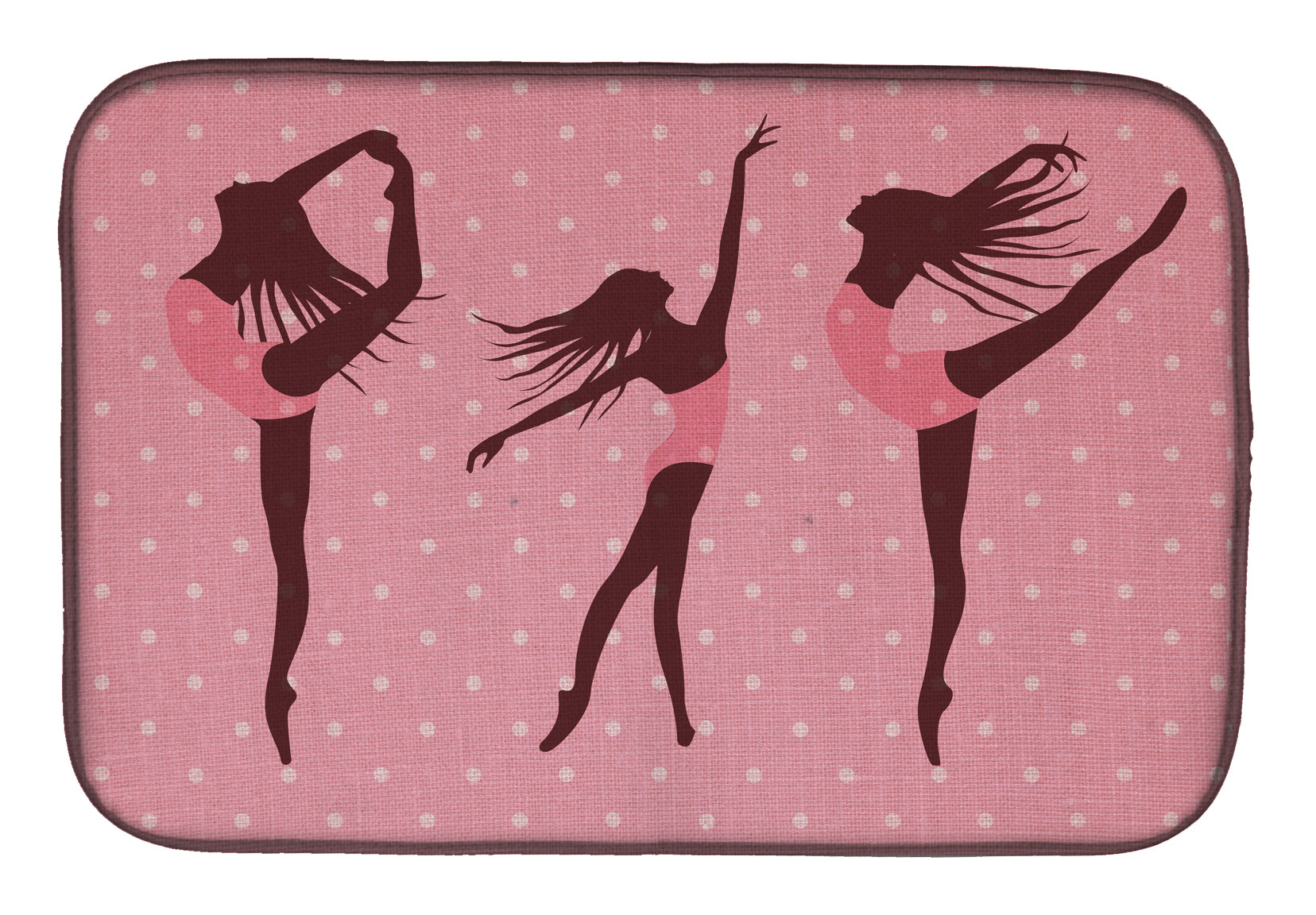 Dancers Linen Pink Polkadots Dish Drying Mat BB5378DDM  the-store.com.