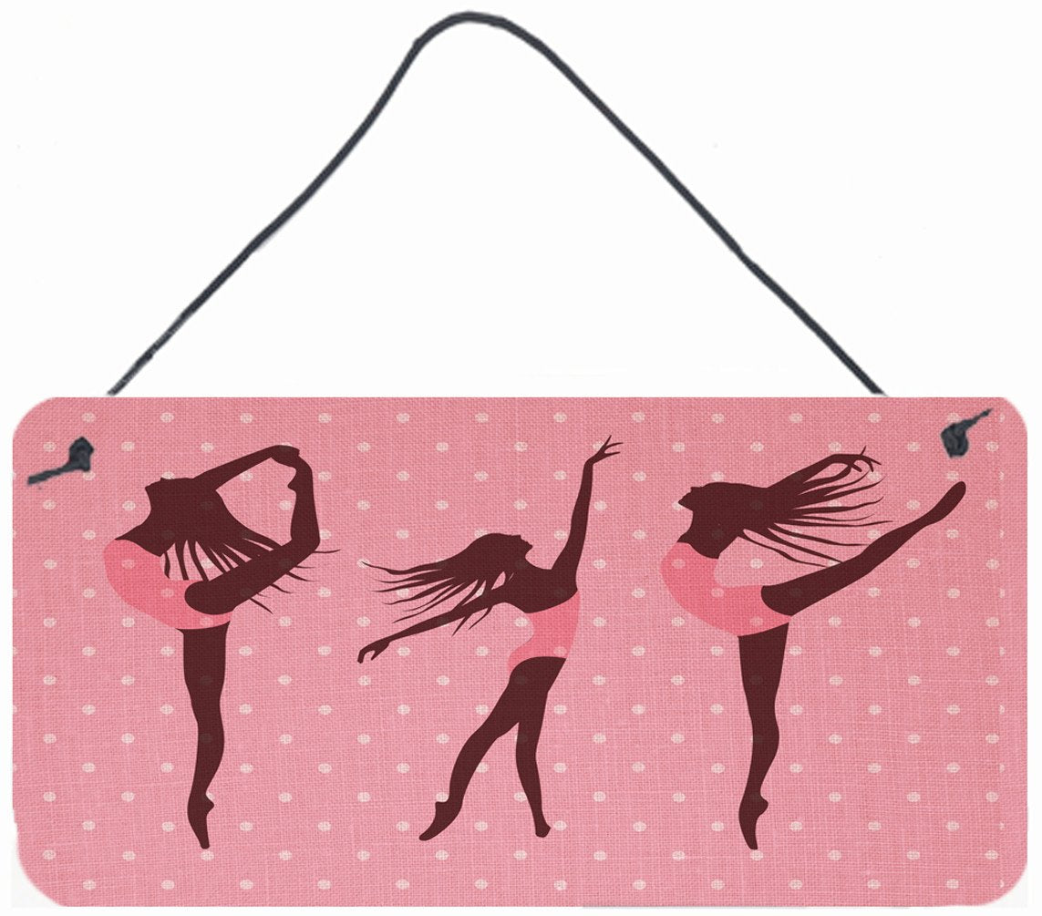 Dancers Linen Pink Polkadots Wall or Door Hanging Prints BB5378DS812 by Caroline&#39;s Treasures