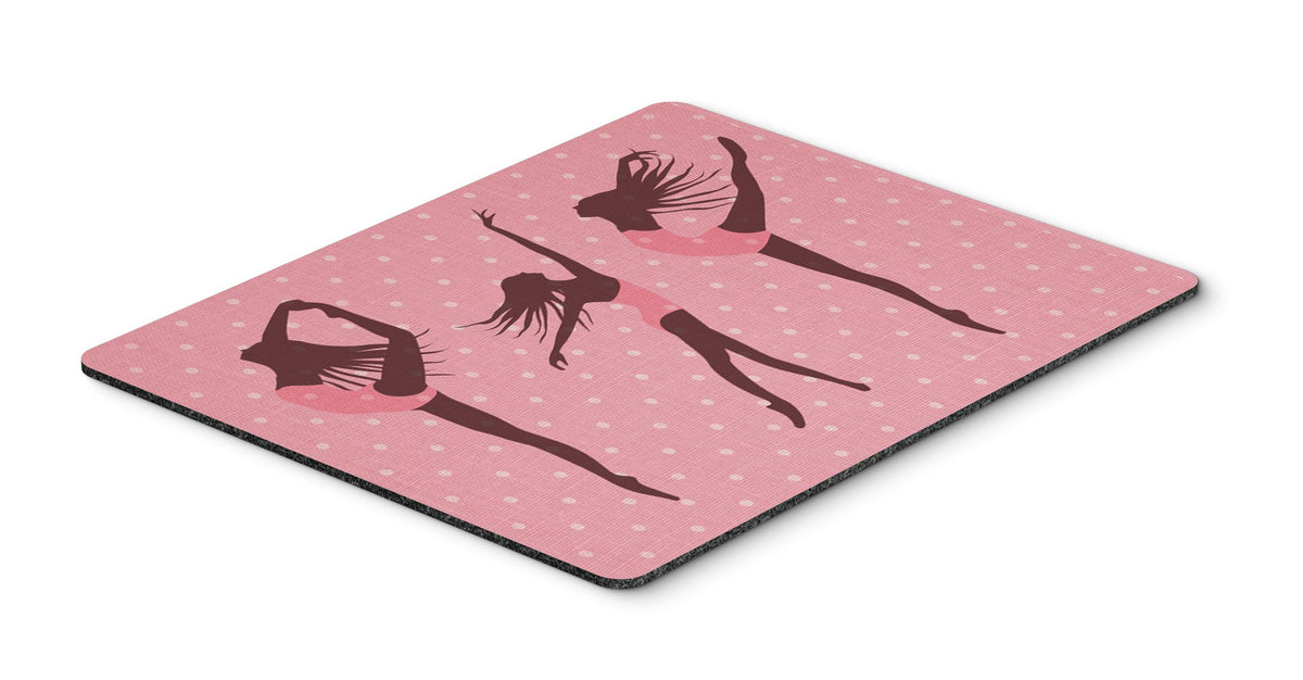 Dancers Linen Pink Polkadots Mouse Pad, Hot Pad or Trivet BB5378MP by Caroline&#39;s Treasures