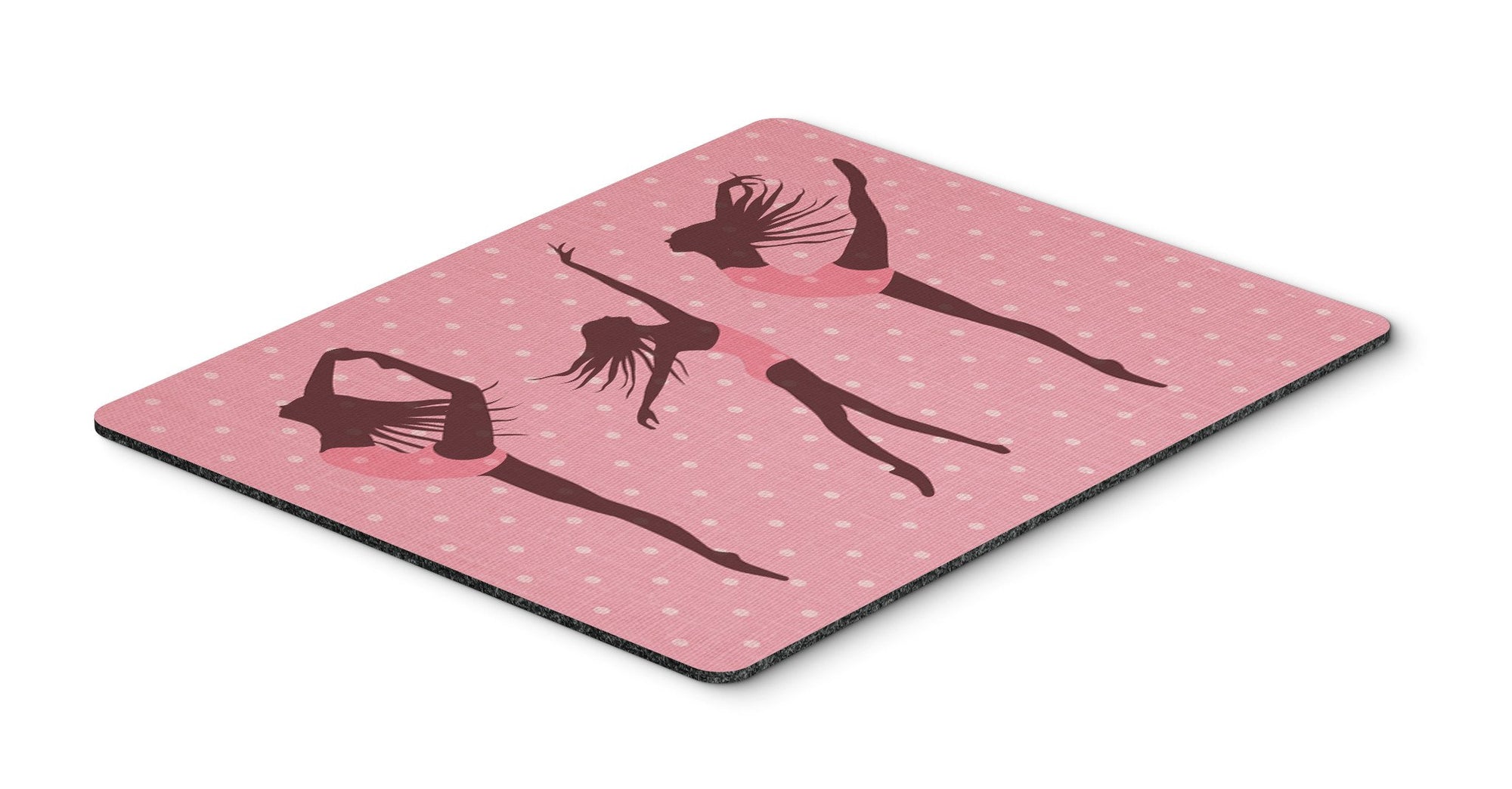 Dancers Linen Pink Polkadots Mouse Pad, Hot Pad or Trivet BB5378MP by Caroline's Treasures