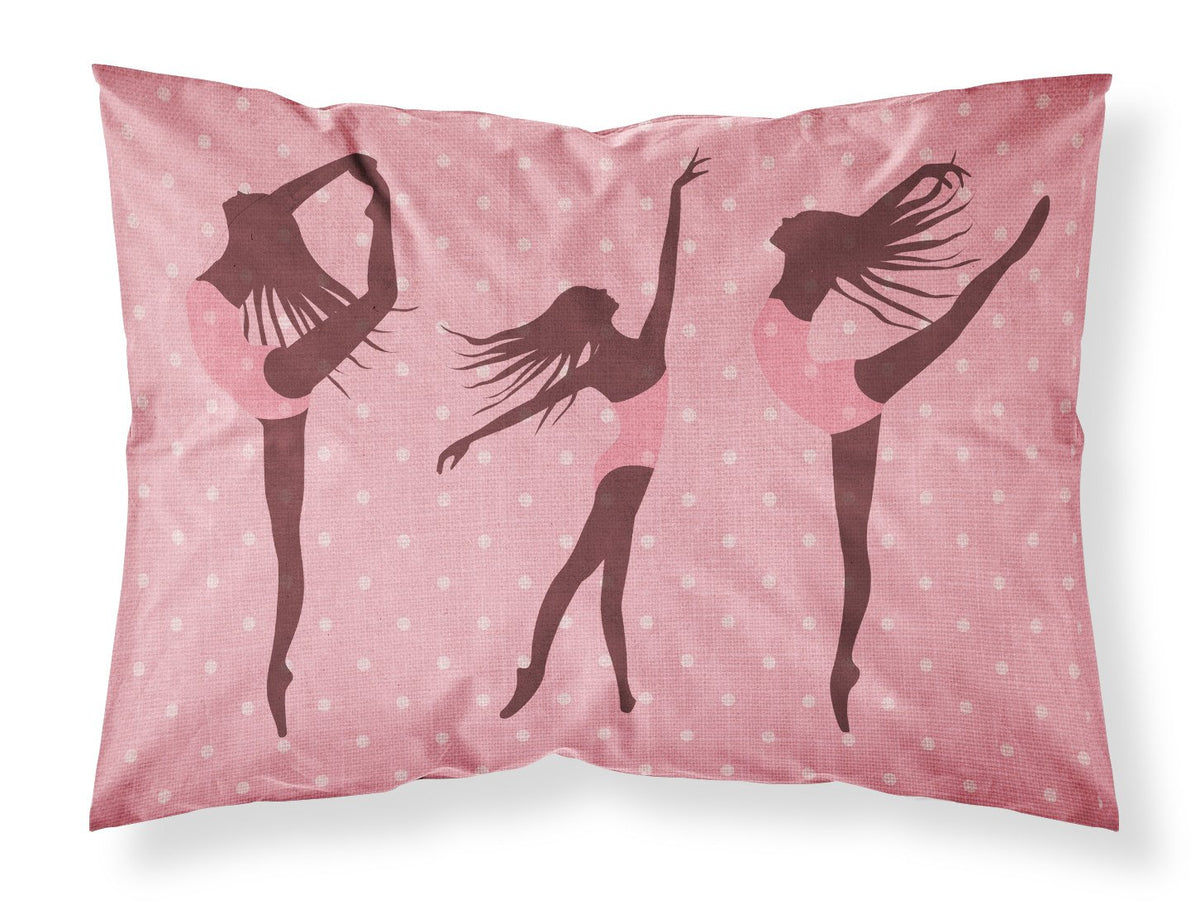 Dancers Linen Pink Polkadots Fabric Standard Pillowcase BB5378PILLOWCASE by Caroline&#39;s Treasures