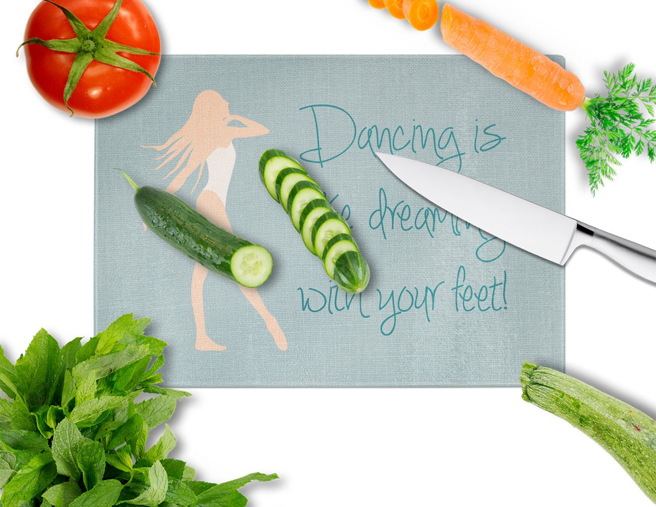 Dancing is Like Dreaming Glass Cutting Board Large BB5379LCB by Caroline's Treasures