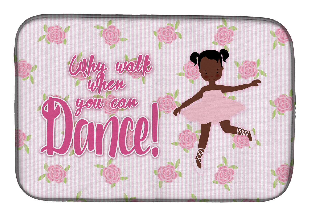 Ballet African American Pigtails Dish Drying Mat BB5382DDM