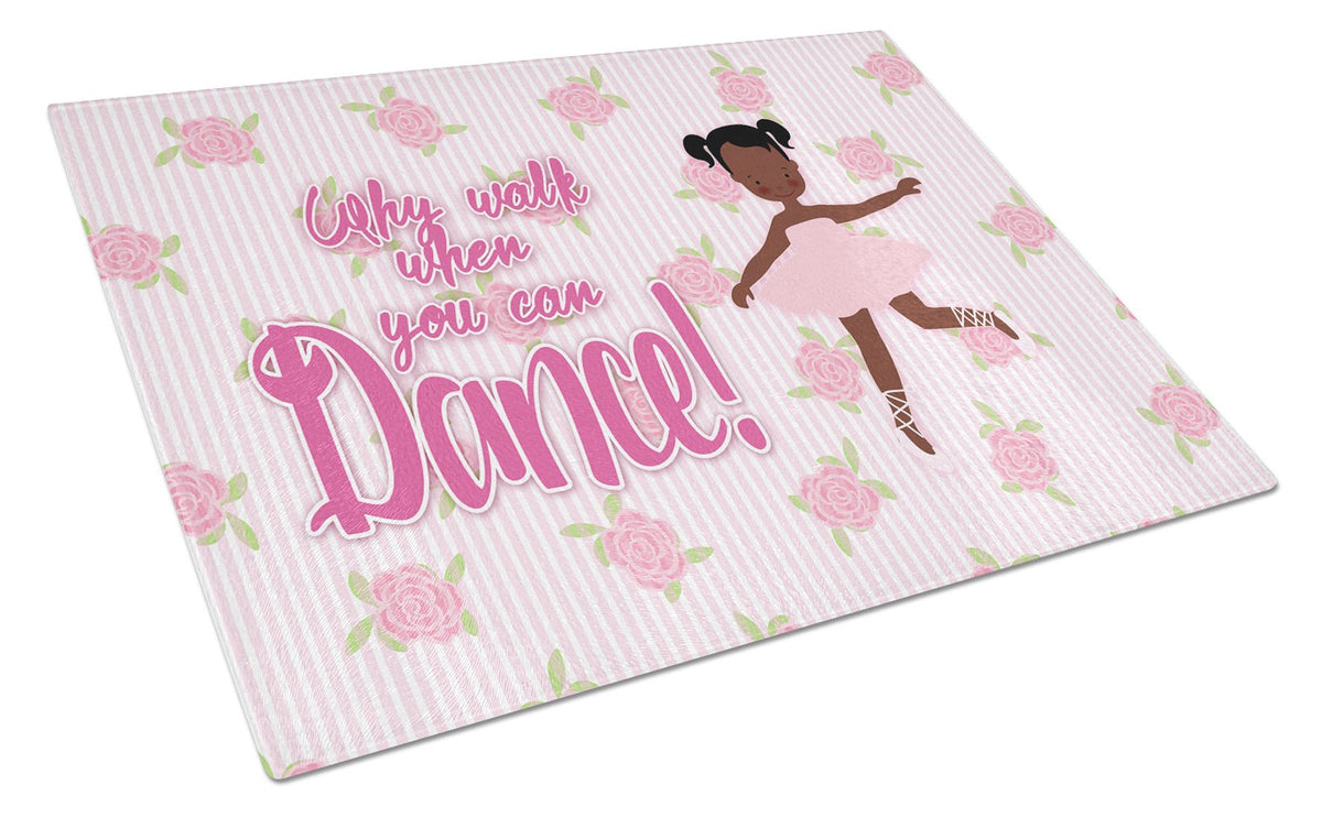 Ballet African American Pigtails Glass Cutting Board Large BB5382LCB by Caroline&#39;s Treasures