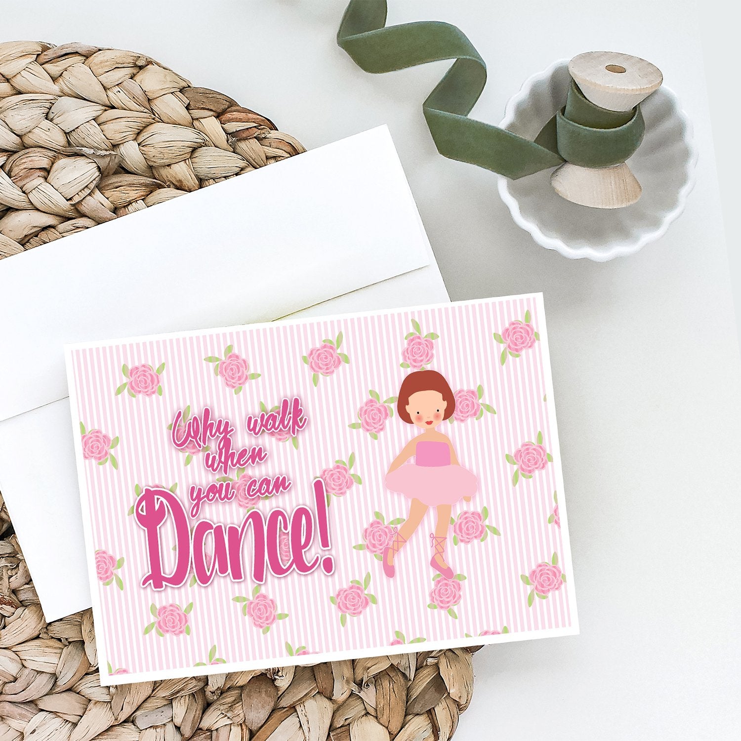 Ballet Red Short Hair Greeting Cards and Envelopes Pack of 8 - the-store.com