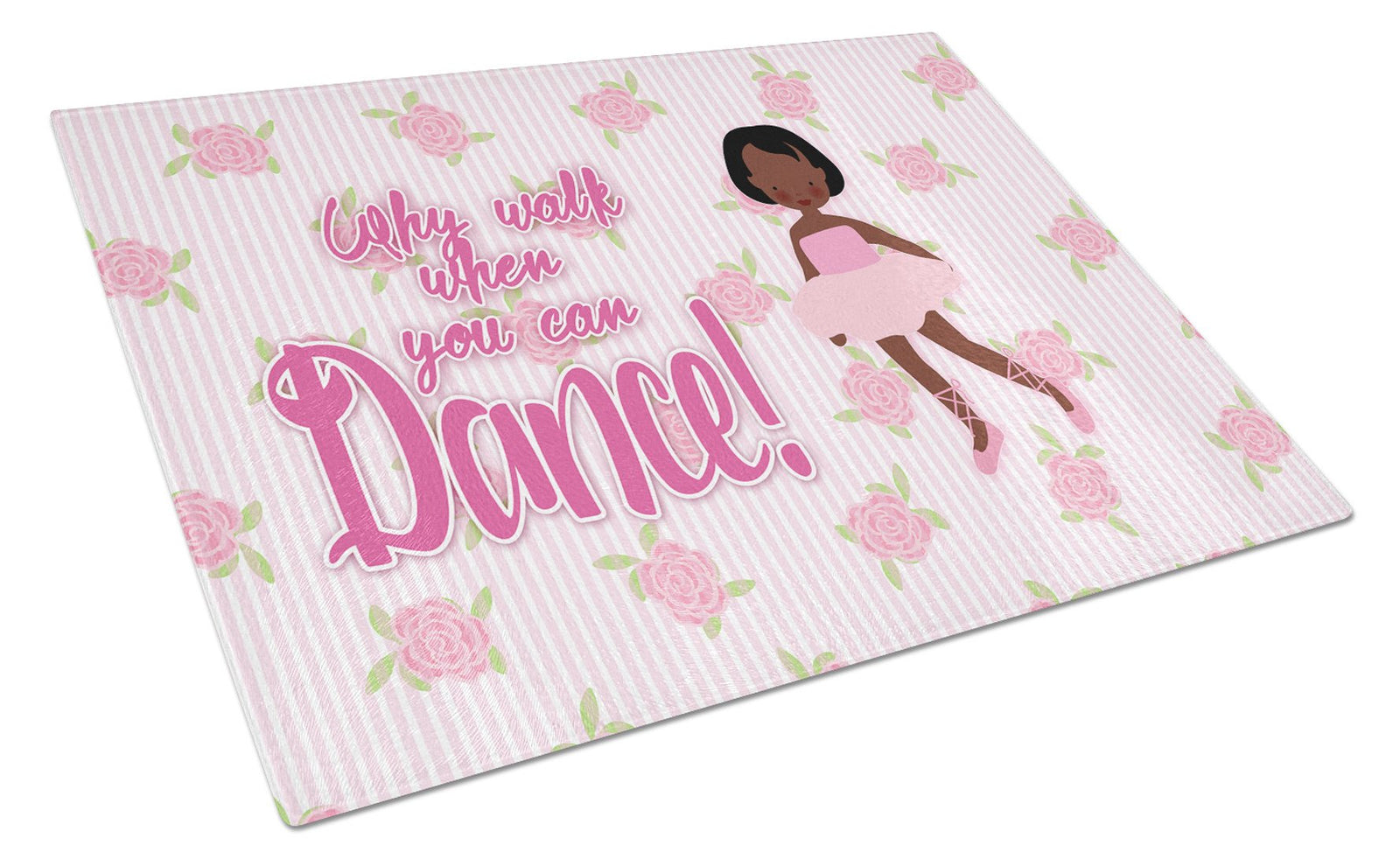 Ballet African American Short Hair Glass Cutting Board Large BB5384LCB by Caroline's Treasures