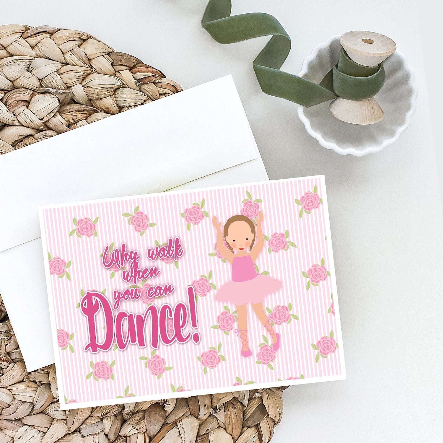 Ballet Brown Short Hair Greeting Cards and Envelopes Pack of 8 - the-store.com