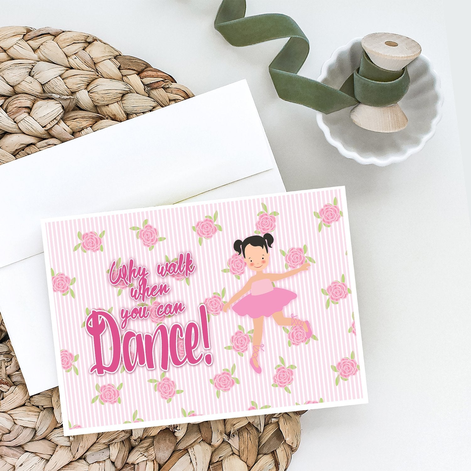 Ballet Pigtails Greeting Cards and Envelopes Pack of 8 - the-store.com