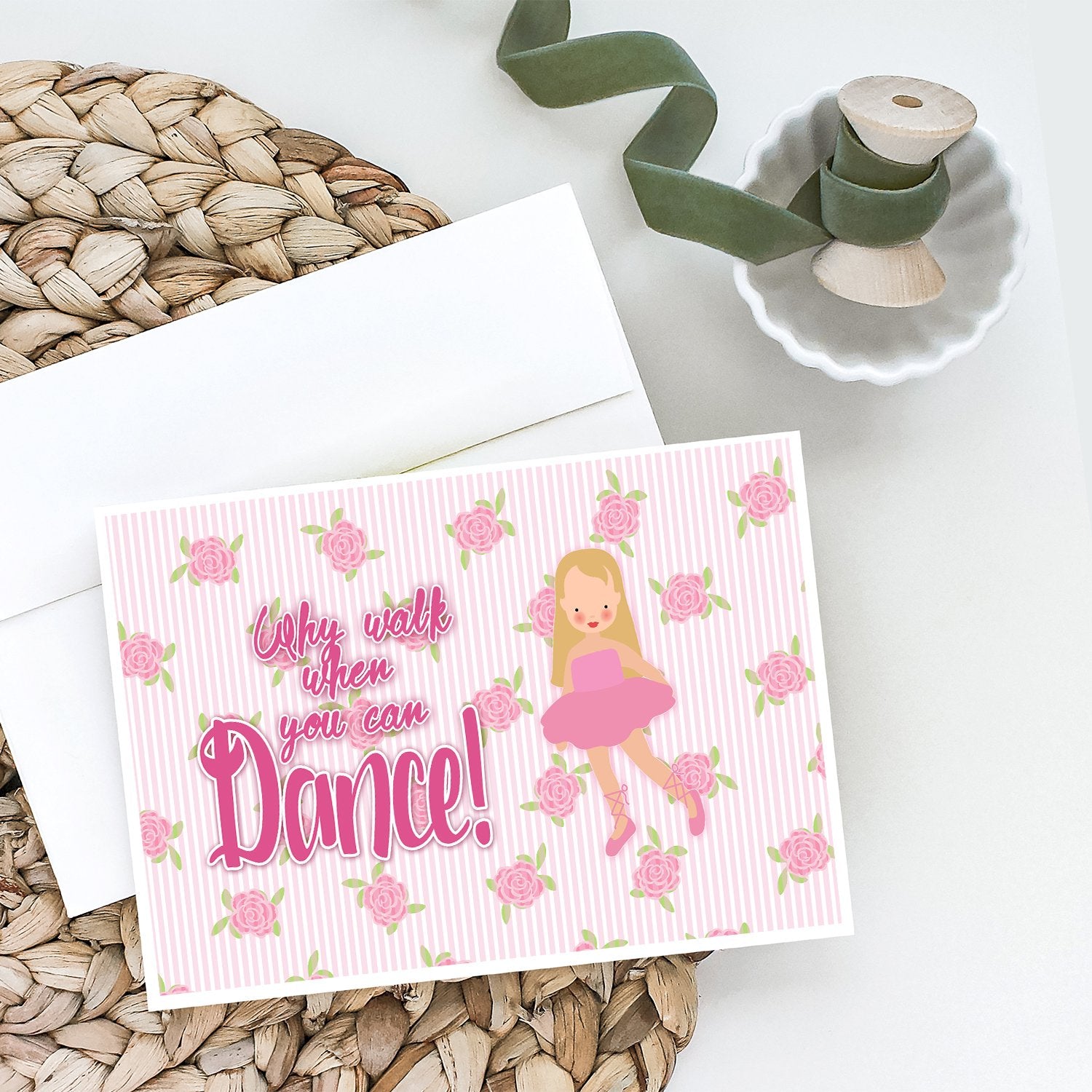 Ballet Long Blonde Hair Greeting Cards and Envelopes Pack of 8 - the-store.com