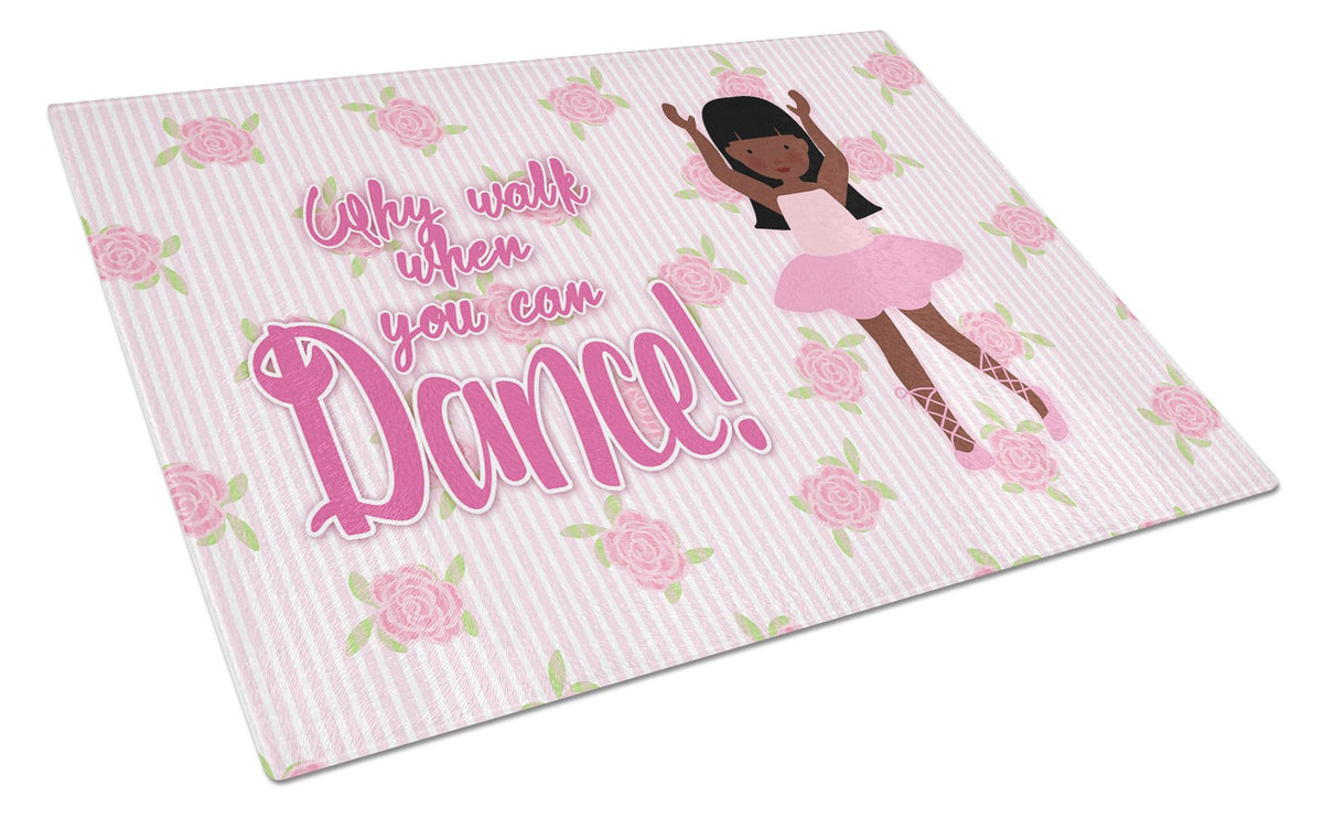Ballet Long Hair African American Glass Cutting Board Large BB5389LCB by Caroline&#39;s Treasures