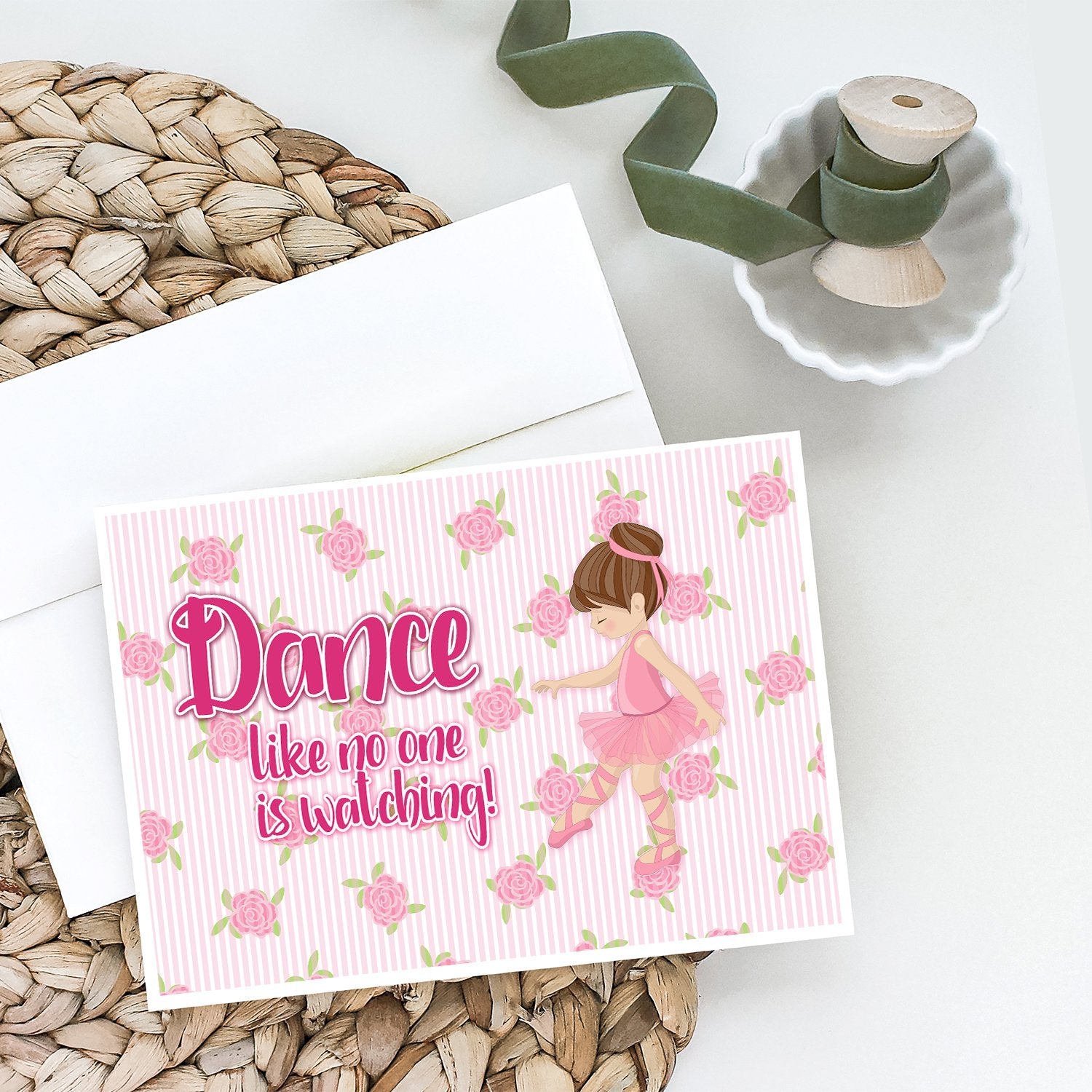 Ballet Dance Brunette Greeting Cards and Envelopes Pack of 8 - the-store.com