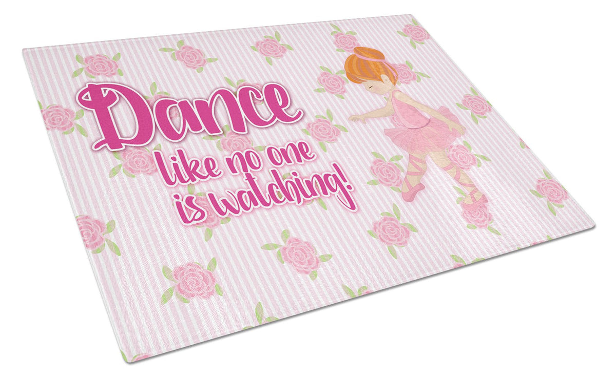Ballet Dance Red Hair Glass Cutting Board Large BB5392LCB by Caroline&#39;s Treasures