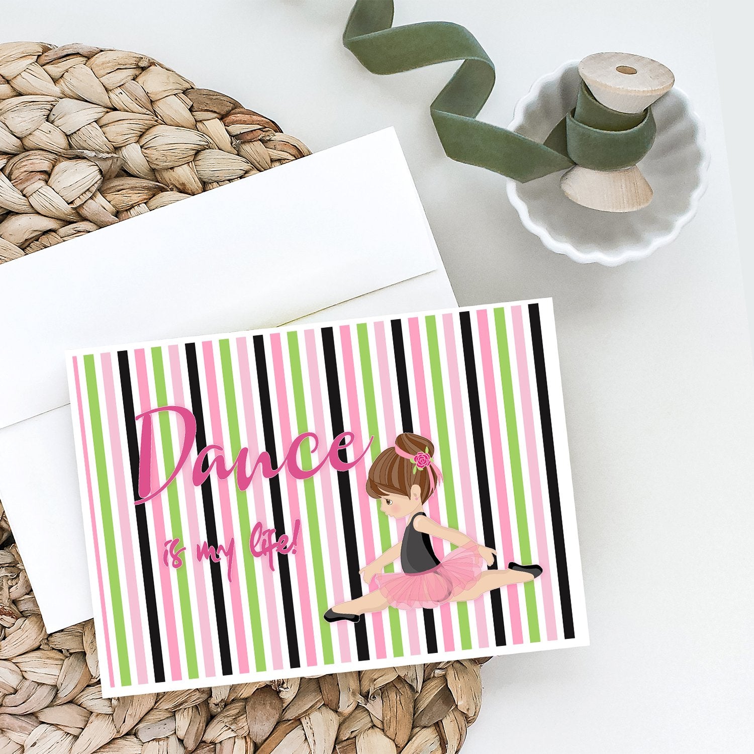 Ballet Dance is my Life Brunette Greeting Cards and Envelopes Pack of 8 - the-store.com
