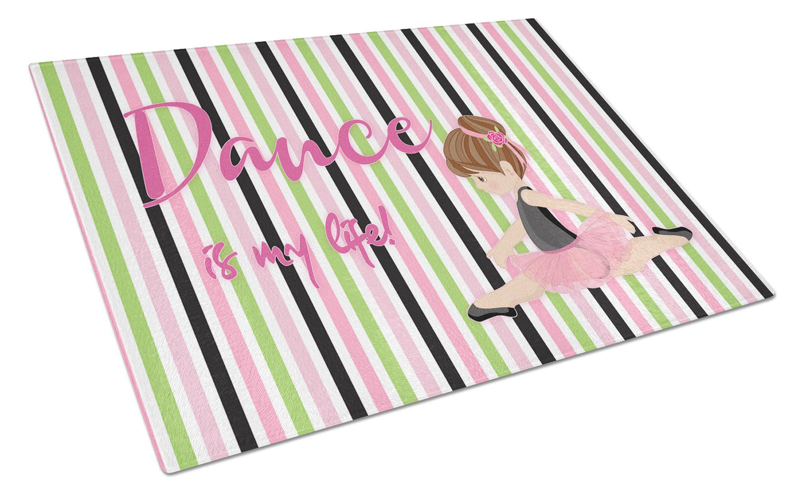 Ballet Dance is my Life Brunette Glass Cutting Board Large BB5393LCB by Caroline's Treasures