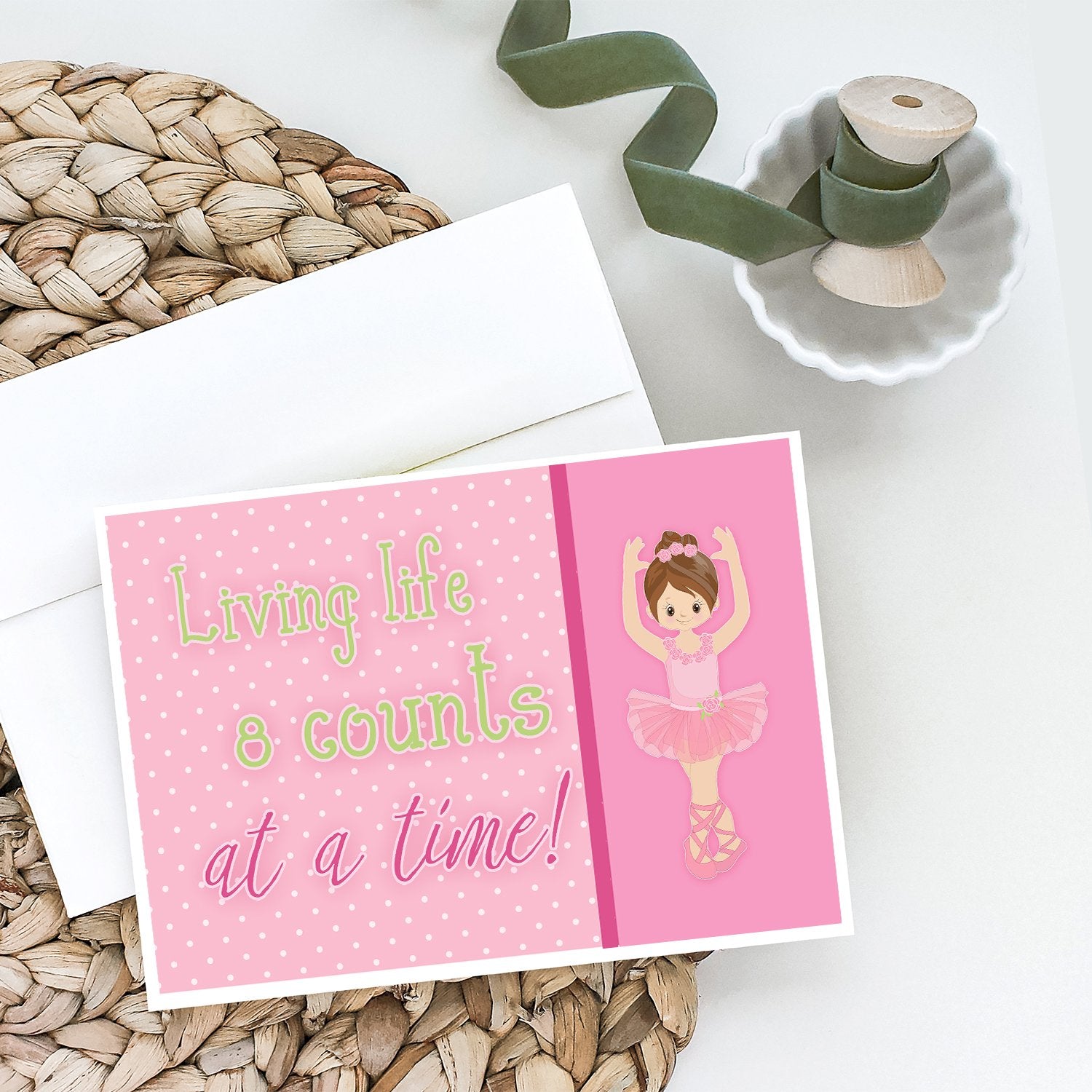 Buy this Ballet in 8 Counts Brunette Greeting Cards and Envelopes Pack of 8