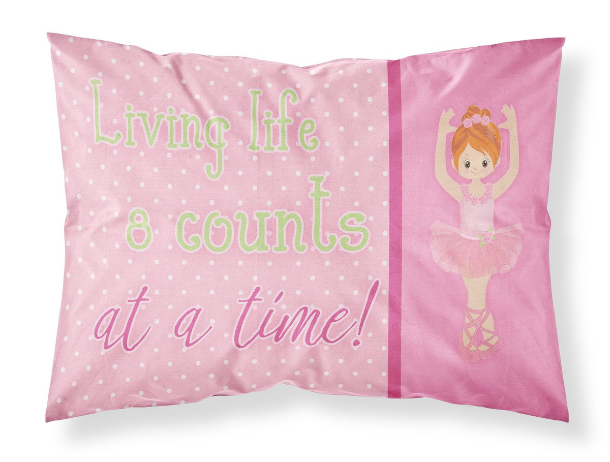 Ballet in 8 Counts Red Hair Fabric Standard Pillowcase BB5398PILLOWCASE by Caroline&#39;s Treasures