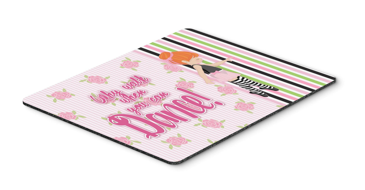 Ballet Dance Stripes Red Hair Mouse Pad, Hot Pad or Trivet BB5399MP by Caroline&#39;s Treasures