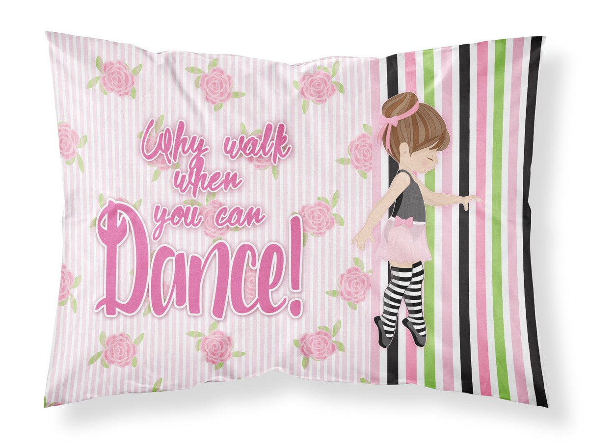 Ballet Dance Stripes Brunette Fabric Standard Pillowcase BB5401PILLOWCASE by Caroline&#39;s Treasures