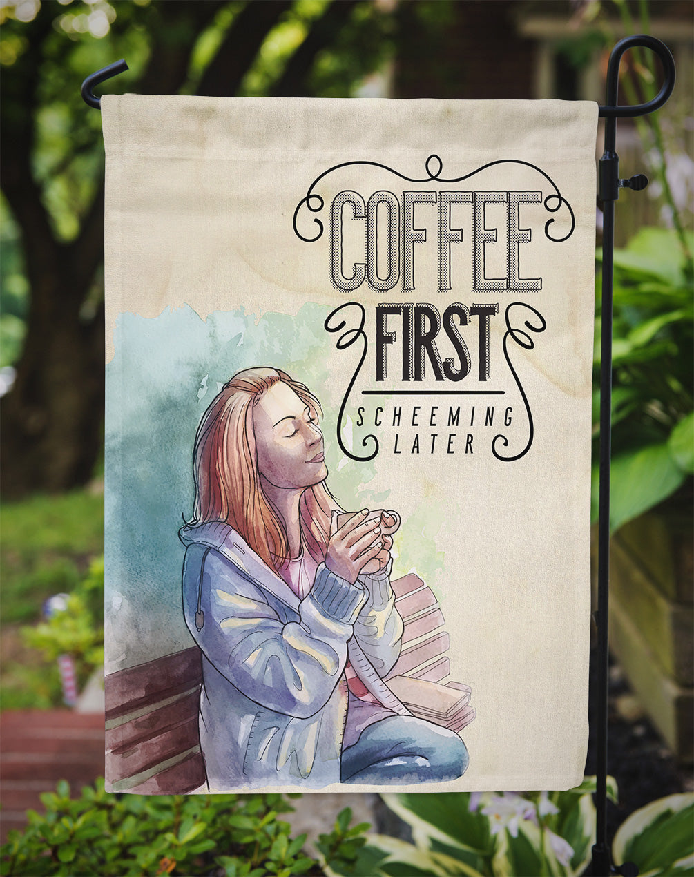 Coffee First Sign Flag Garden Size BB5403GF  the-store.com.