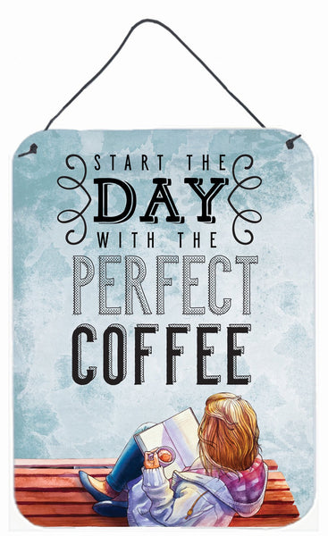 Start the Day Coffee Sign Wall or Door Hanging Prints BB5404DS1216 by Caroline's Treasures