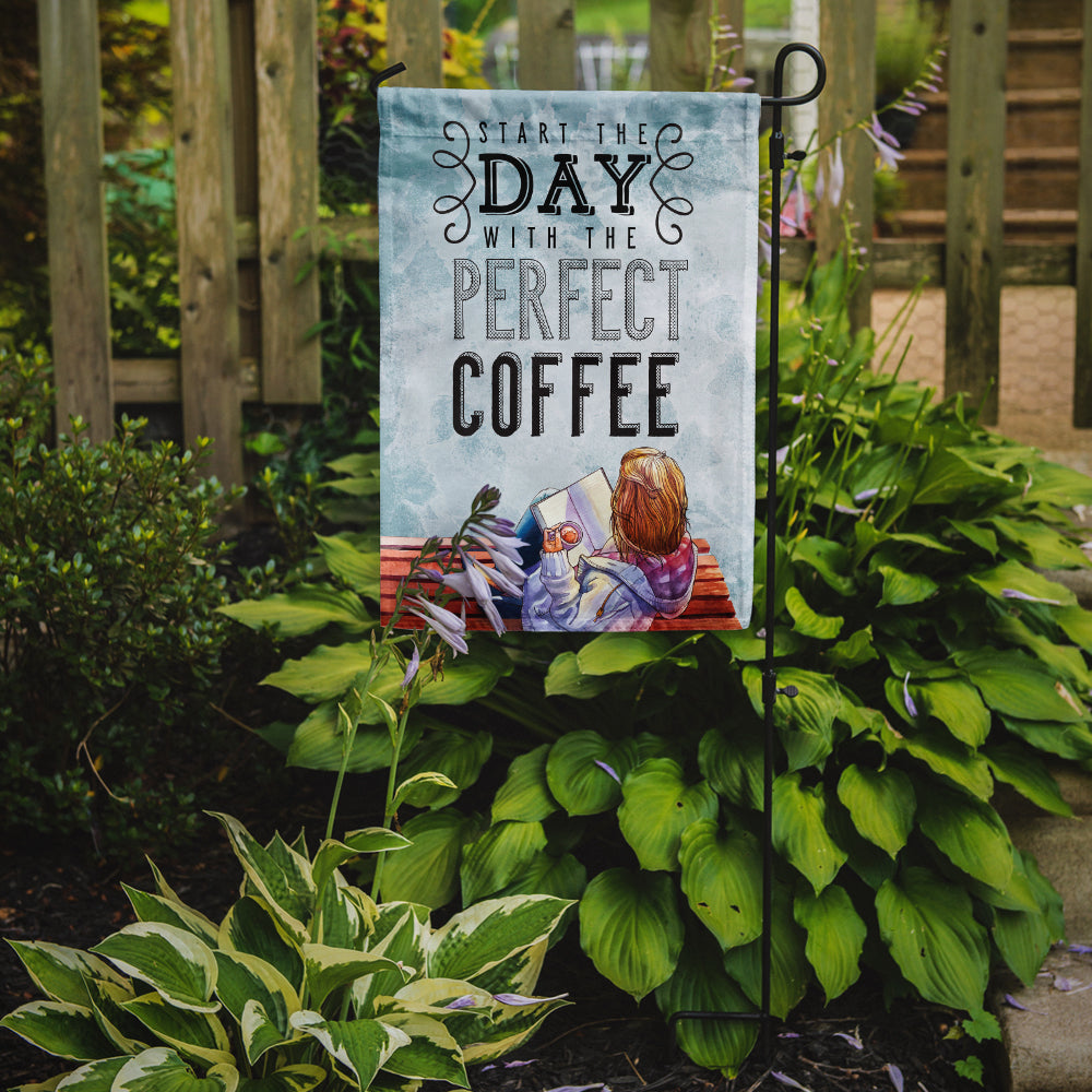 Start the Day Coffee Sign Flag Garden Size BB5404GF  the-store.com.