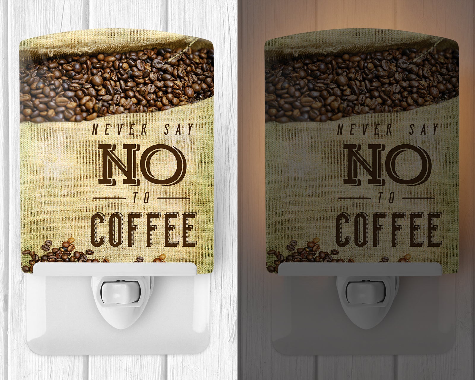 Caroline's Treasures Never say No to Coffee Sign Ceramic Night Light BB5406CNL