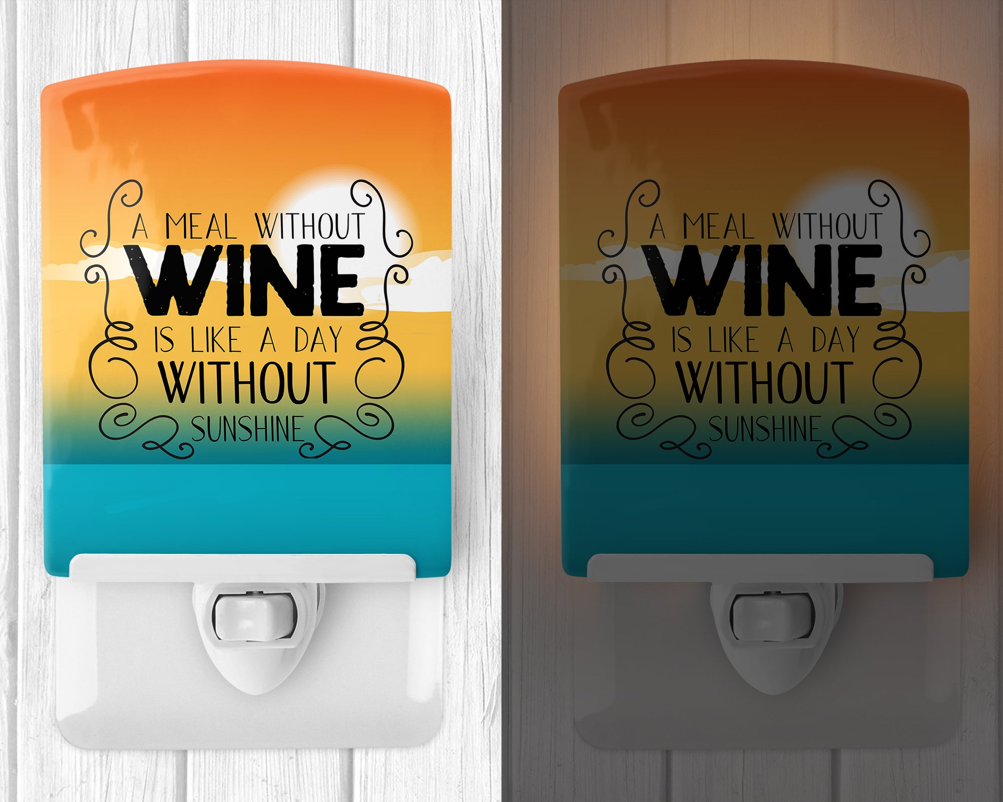 A Meal without Wine Sign Ceramic Night Light BB5407CNL - the-store.com