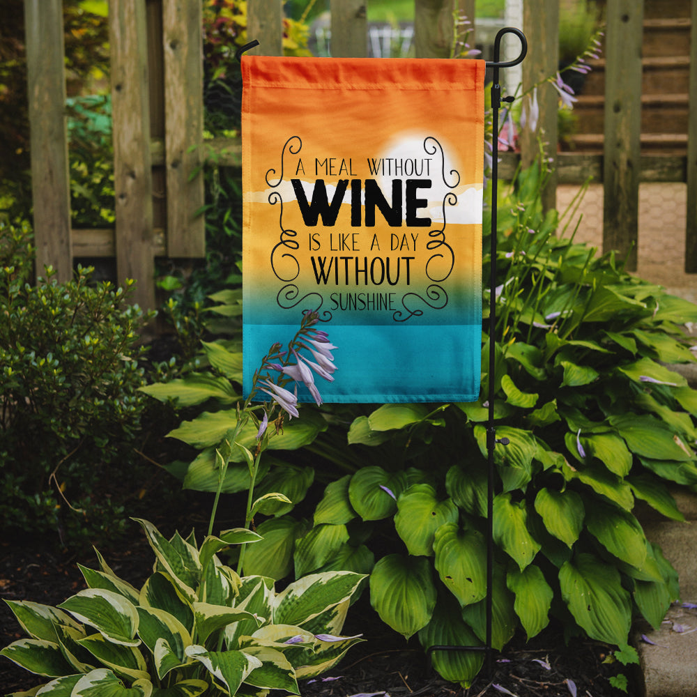 Caroline's Treasures A Meal without Wine Sign Garden Flag - Outdoor Decorative Yard Flag BB5407GF