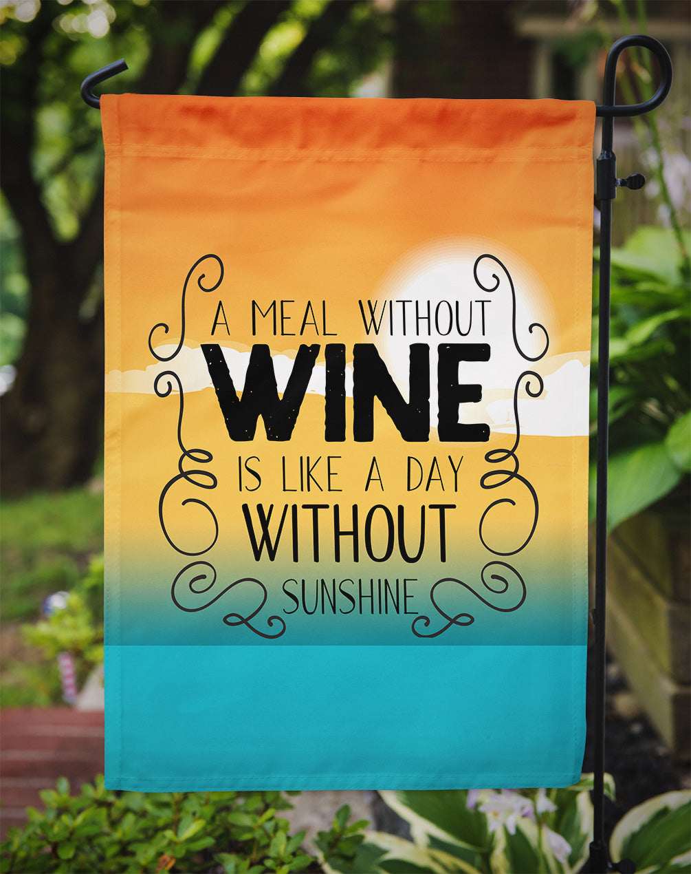 A Meal without Wine Sign Flag Garden Size BB5407GF