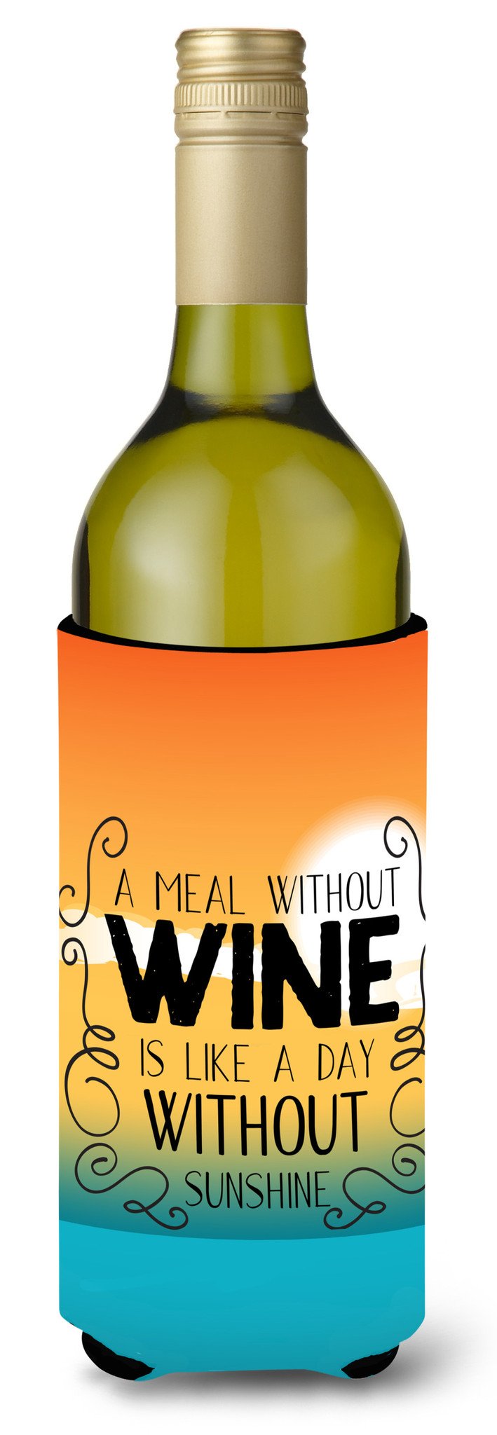 A Meal without Wine Sign Wine Bottle Beverge Insulator Hugger BB5407LITERK by Caroline&#39;s Treasures