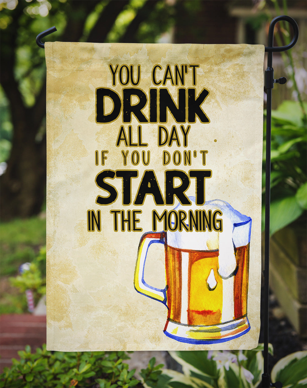 Start Drinking in the Morning Beer Flag Garden Size BB5412GF  the-store.com.