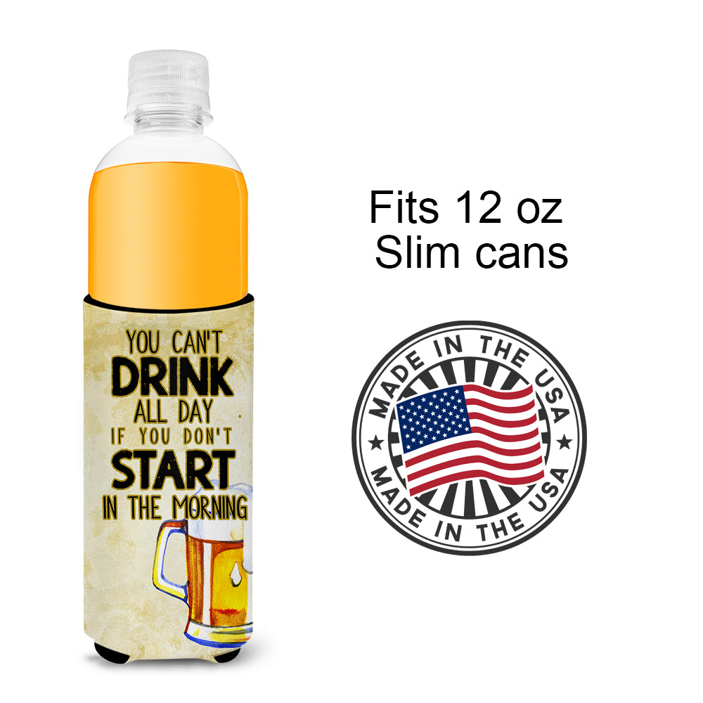 Start Drinking in the Morning Beer  Ultra Hugger for slim cans BB5412MUK