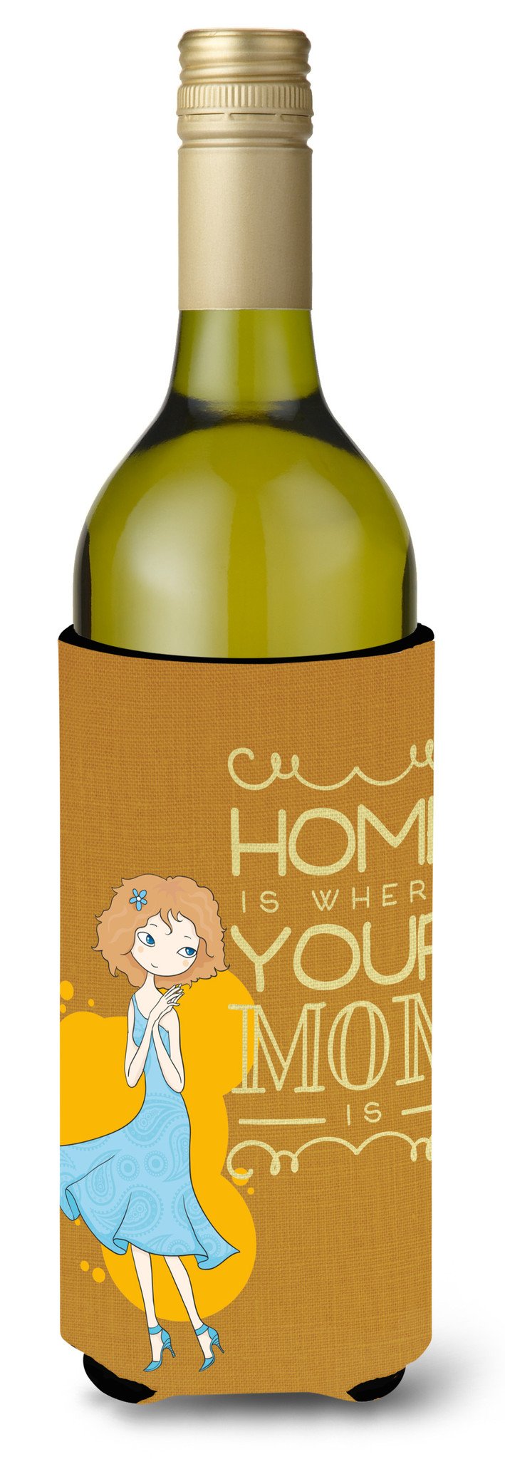 Home is Where Mom is Wine Bottle Beverge Insulator Hugger BB5414LITERK by Caroline&#39;s Treasures