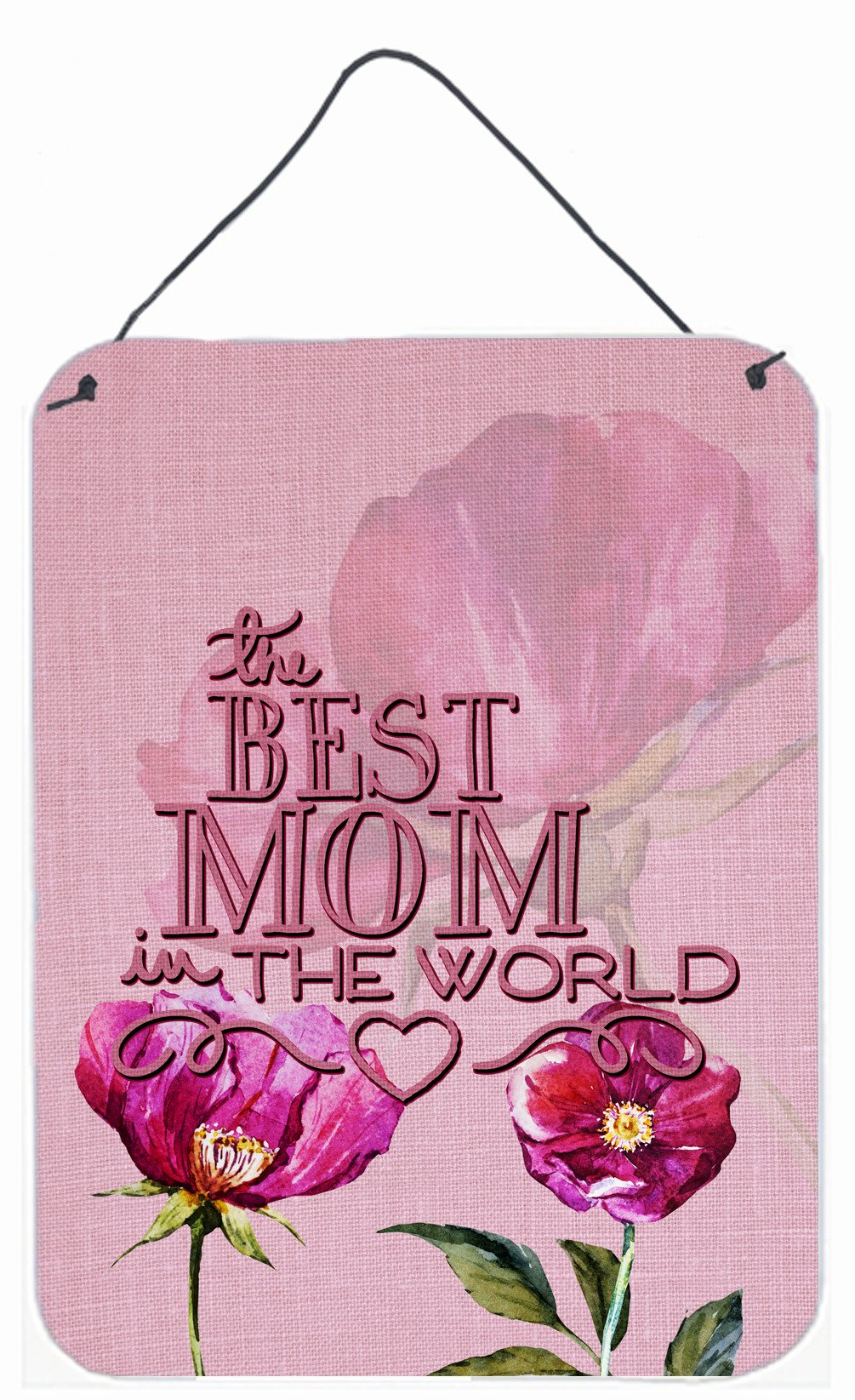 The Best Mom in the World Wall or Door Hanging Prints BB5418DS1216 by Caroline's Treasures