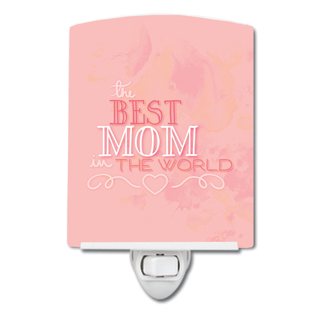 The Best Mom in the World Pink Ceramic Night Light BB5419CNL - the-store.com