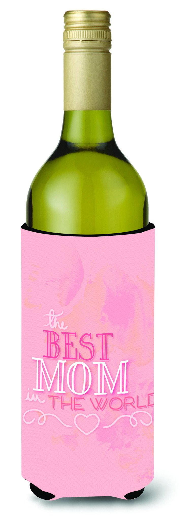 The Best Mom in the World Pink Wine Bottle Beverge Insulator Hugger BB5419LITERK by Caroline's Treasures