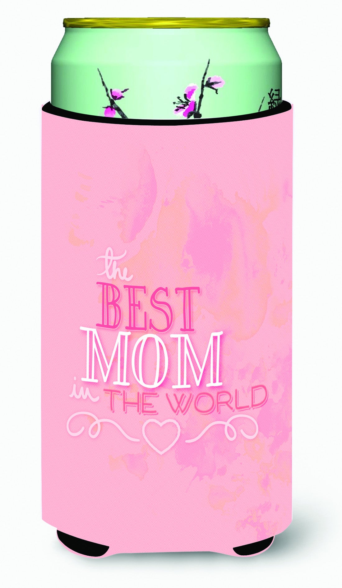 The Best Mom in the World Pink Tall Boy Beverage Insulator Hugger BB5419TBC by Caroline&#39;s Treasures