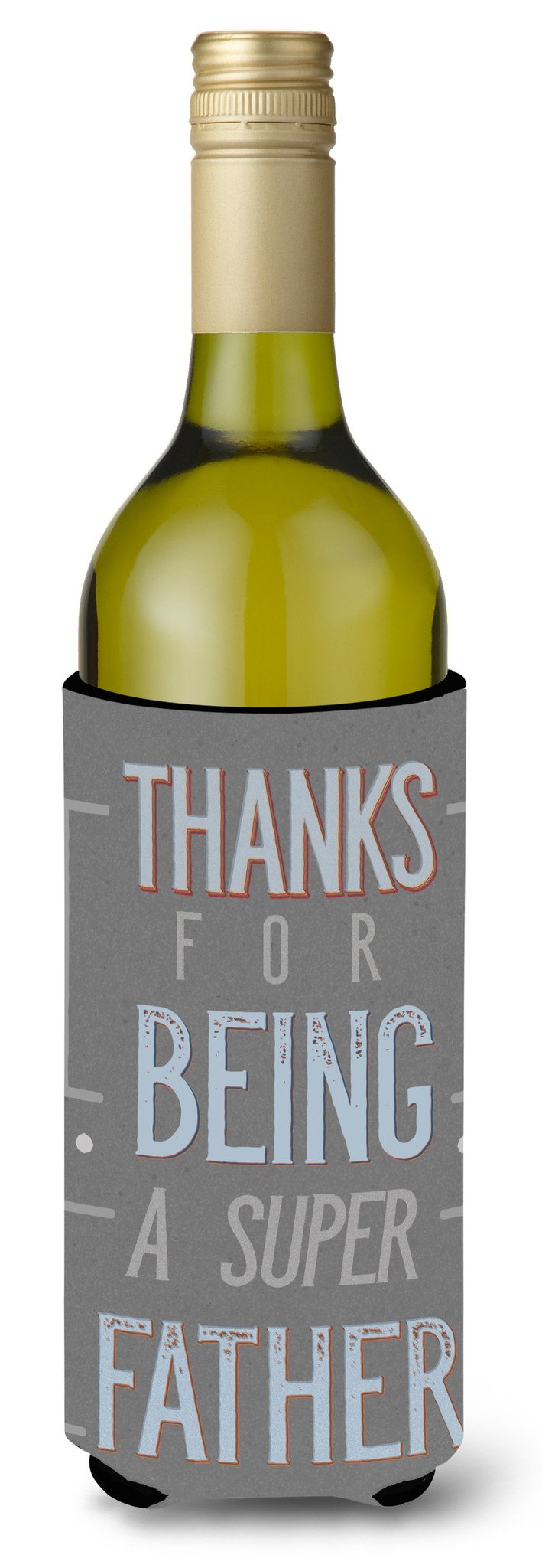 Thanks Super Father Wine Bottle Beverge Insulator Hugger BB5428LITERK by Caroline&#39;s Treasures