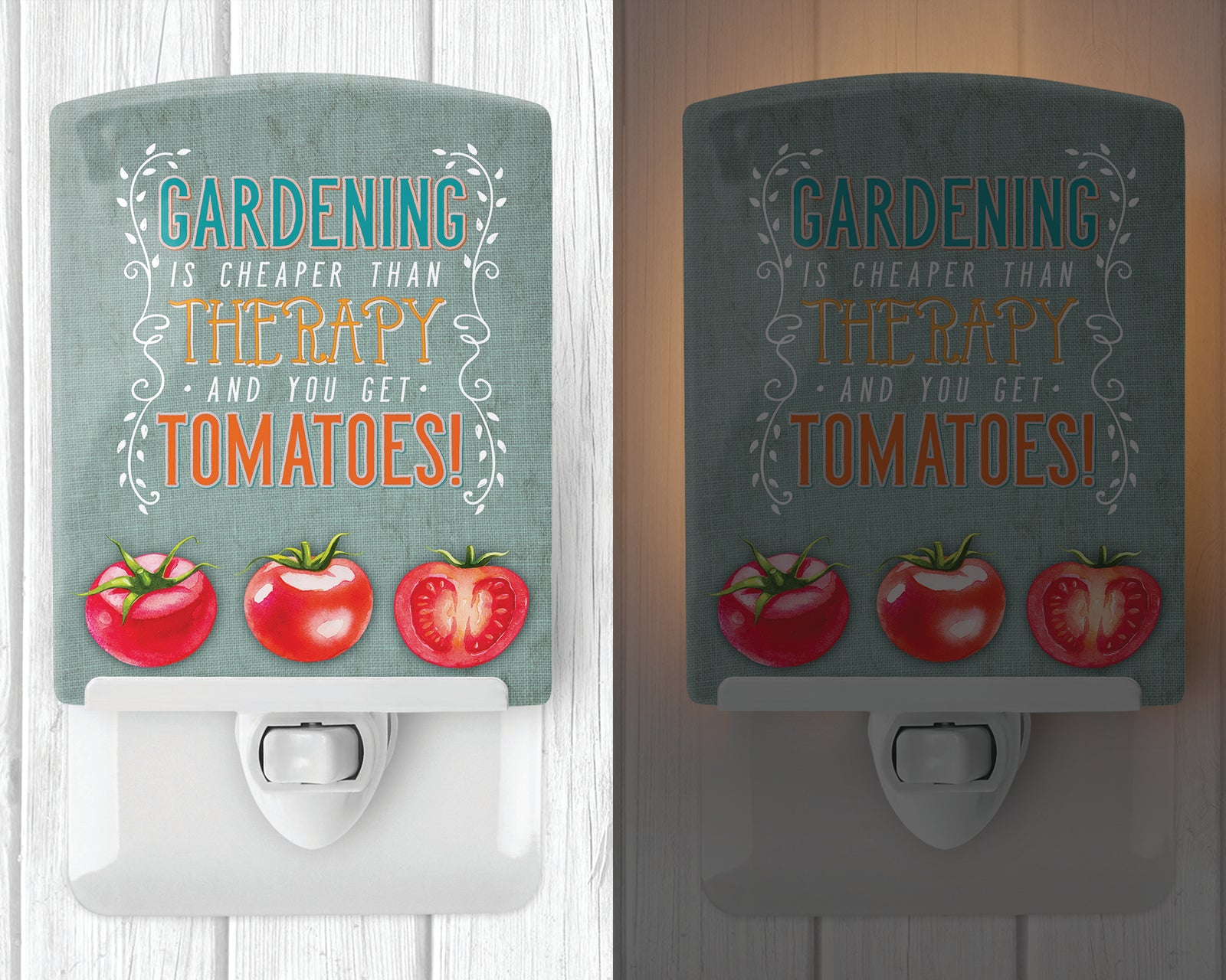 Caroline's Treasures Gardening Therapy and Tomatoes Ceramic Night Light BB5432CNL