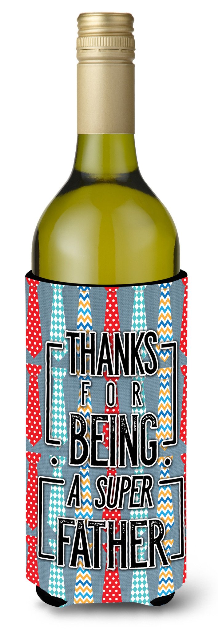 Thanks Super Father Wine Bottle Beverge Insulator Hugger BB5435LITERK by Caroline's Treasures
