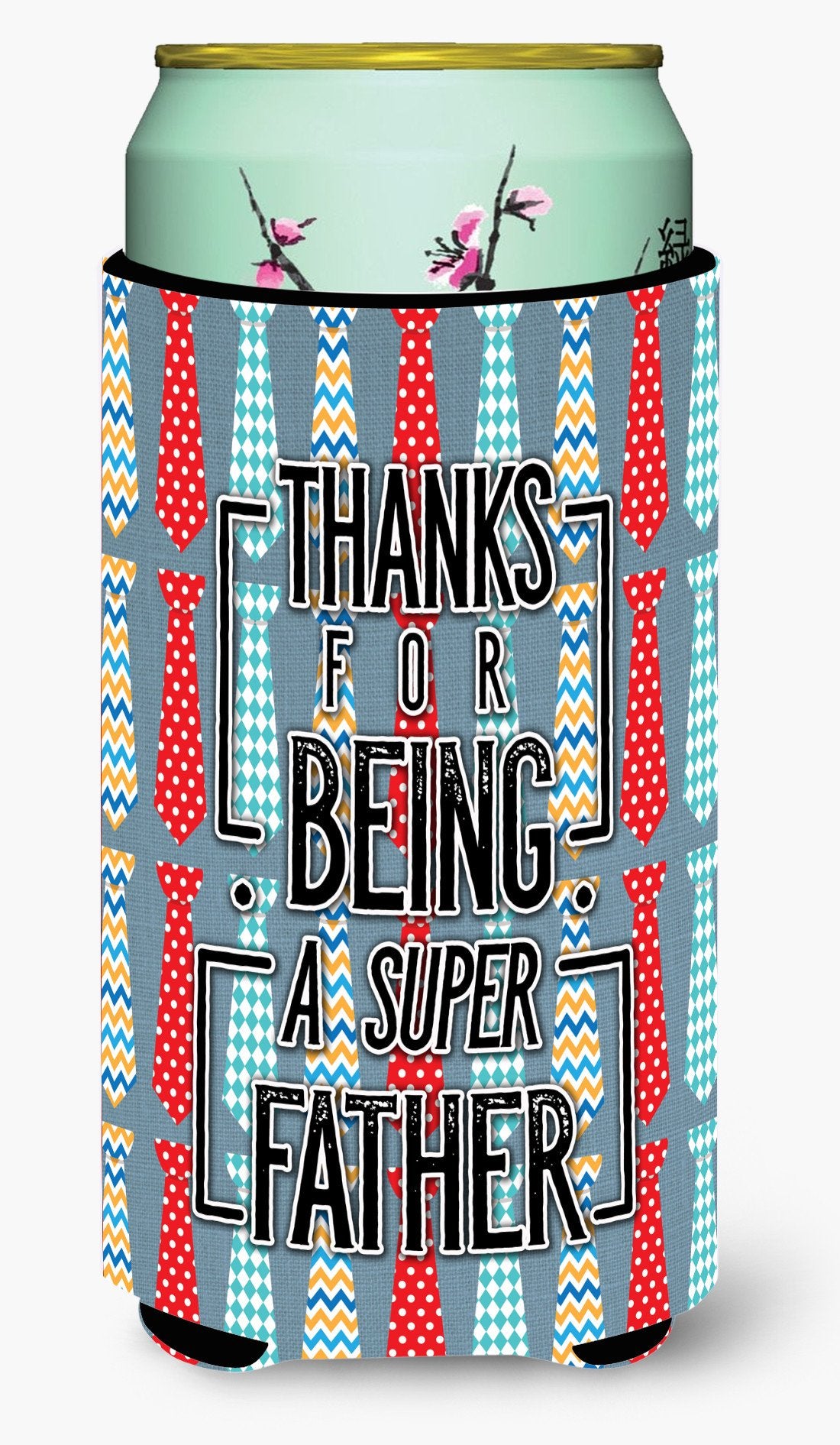Thanks Super Father Tall Boy Beverage Insulator Hugger BB5435TBC by Caroline&#39;s Treasures