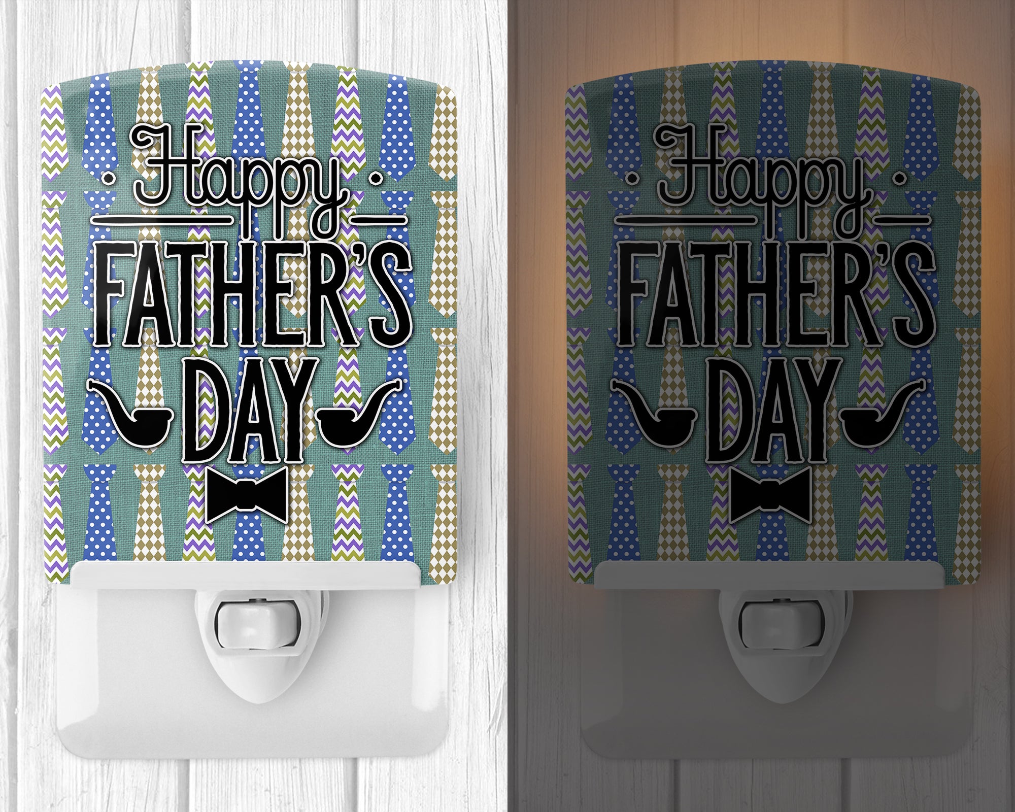 Happy Father's Day Neckties Ceramic Night Light BB5437CNL - the-store.com