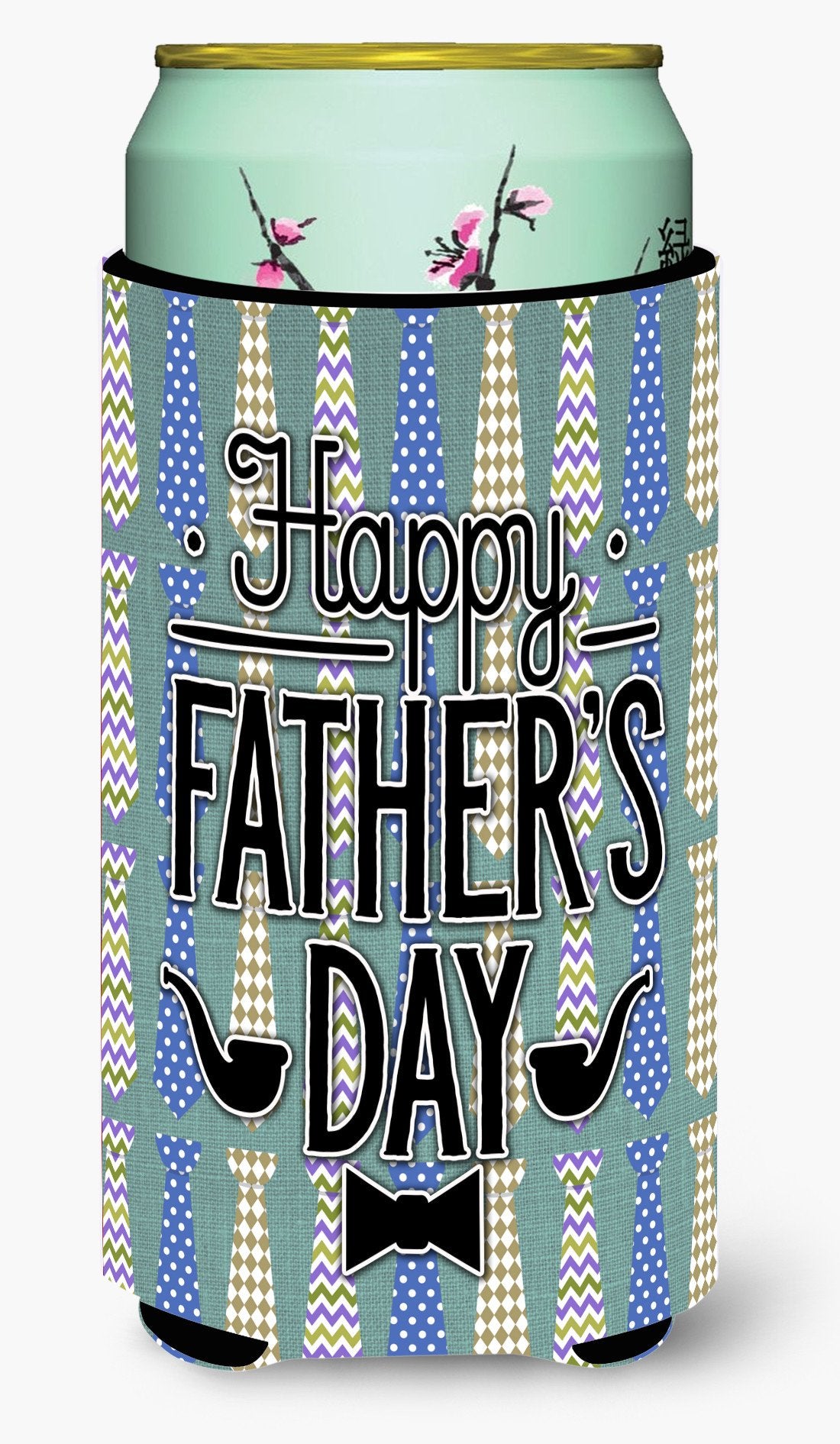 Happy Father&#39;s Day Neckties Tall Boy Beverage Insulator Hugger BB5437TBC by Caroline&#39;s Treasures