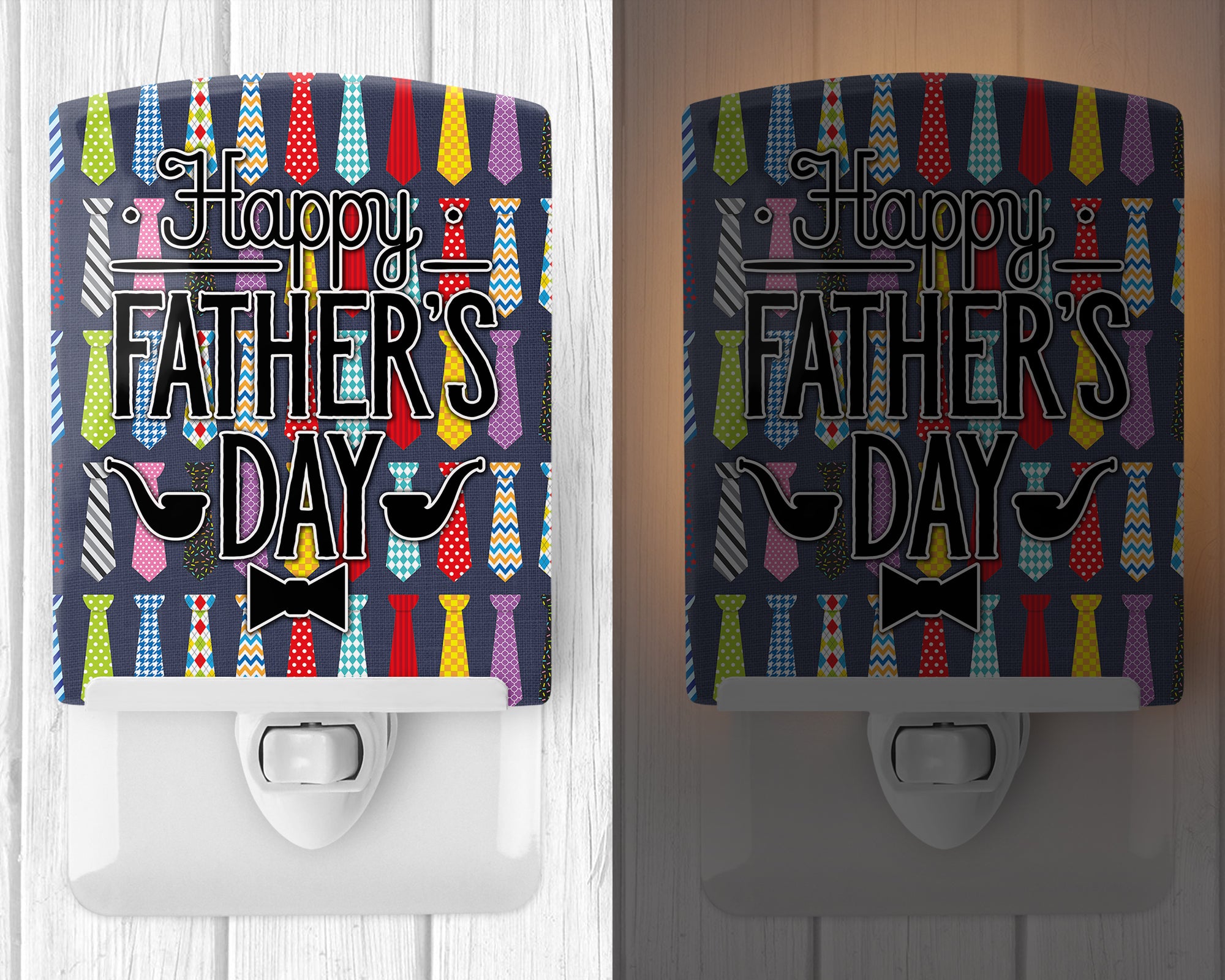 Happy Father's Day Neckties Bright Ceramic Night Light BB5438CNL - the-store.com