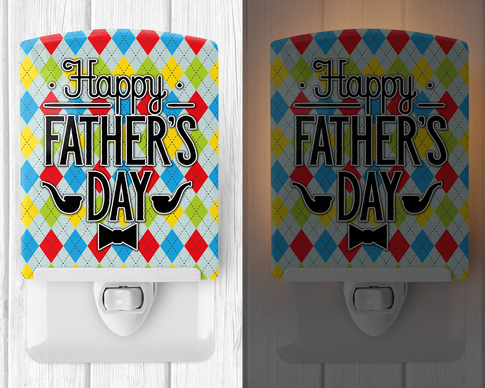 Happy Father's Day Argyle Ceramic Night Light BB5439CNL - the-store.com