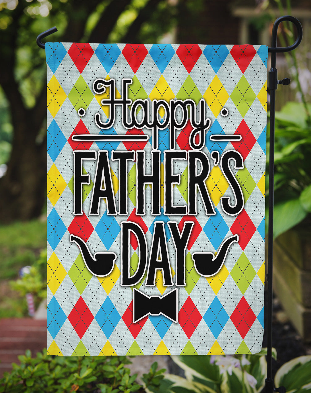 Happy Father's Day Argyle Flag Garden Size BB5439GF