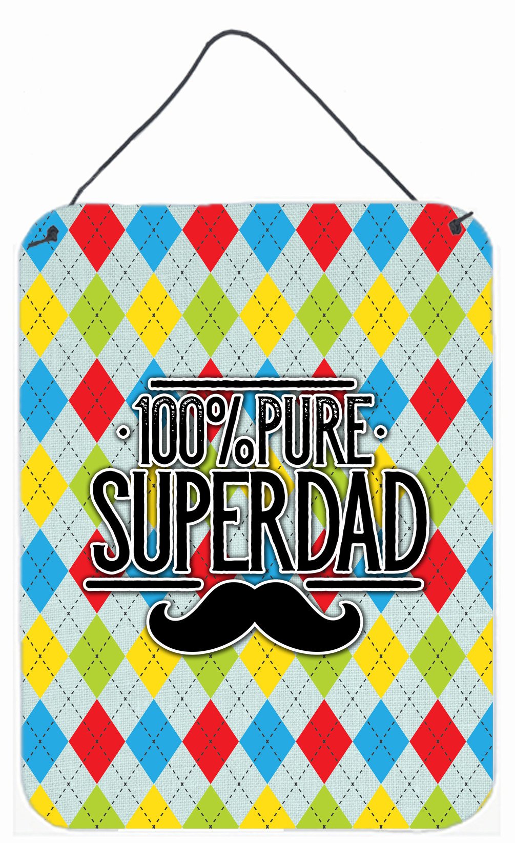 100% Pure Dad Argyle Wall or Door Hanging Prints BB5440DS1216 by Caroline&#39;s Treasures