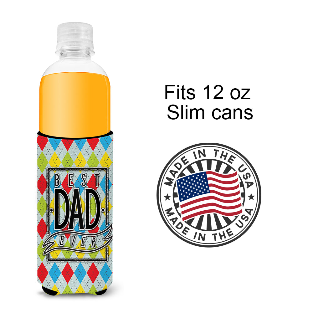 Best Dad Ever Argyle  Ultra Hugger for slim cans BB5442MUK
